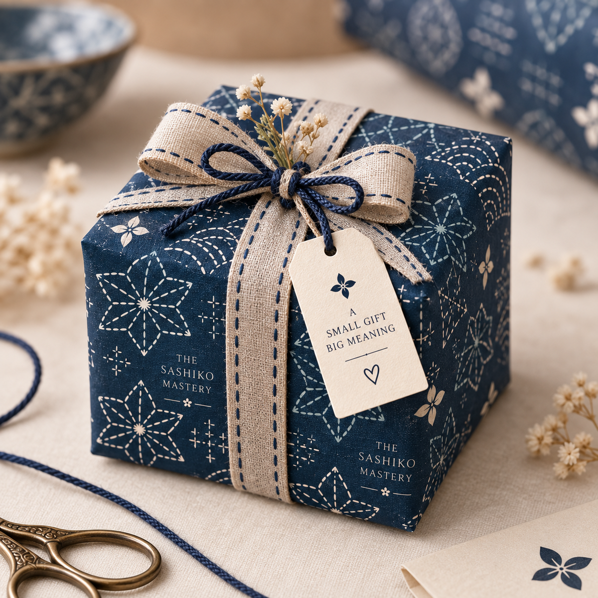 Sashiko Gift Paper Wrapping