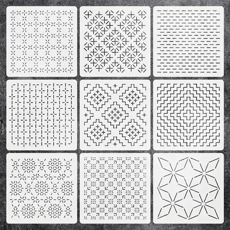 Reusable Sashiko Stencil Set