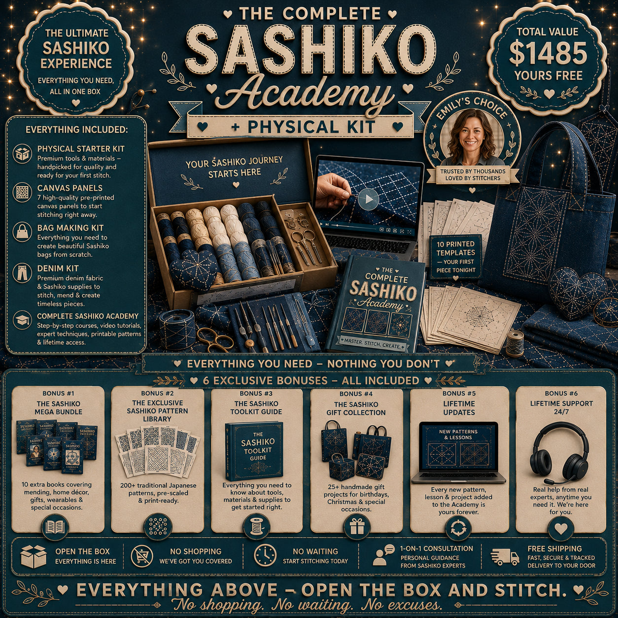 The Complete Sashiko Academy + Physical Kit