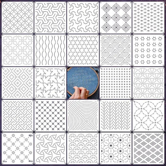 Reusable Sashiko Stencil Set