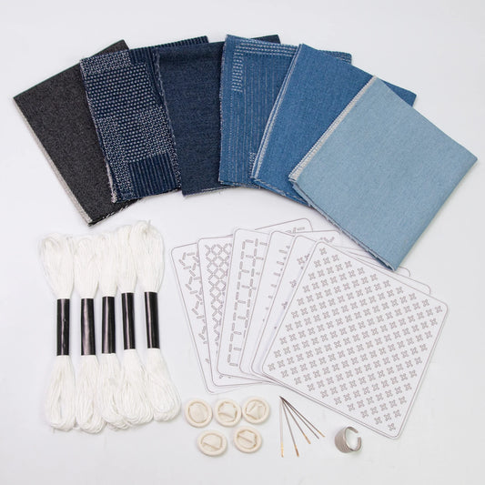 The Complete Sashiko Kit — Thread, Needles & Fabric for Beautiful Japanese Stitching