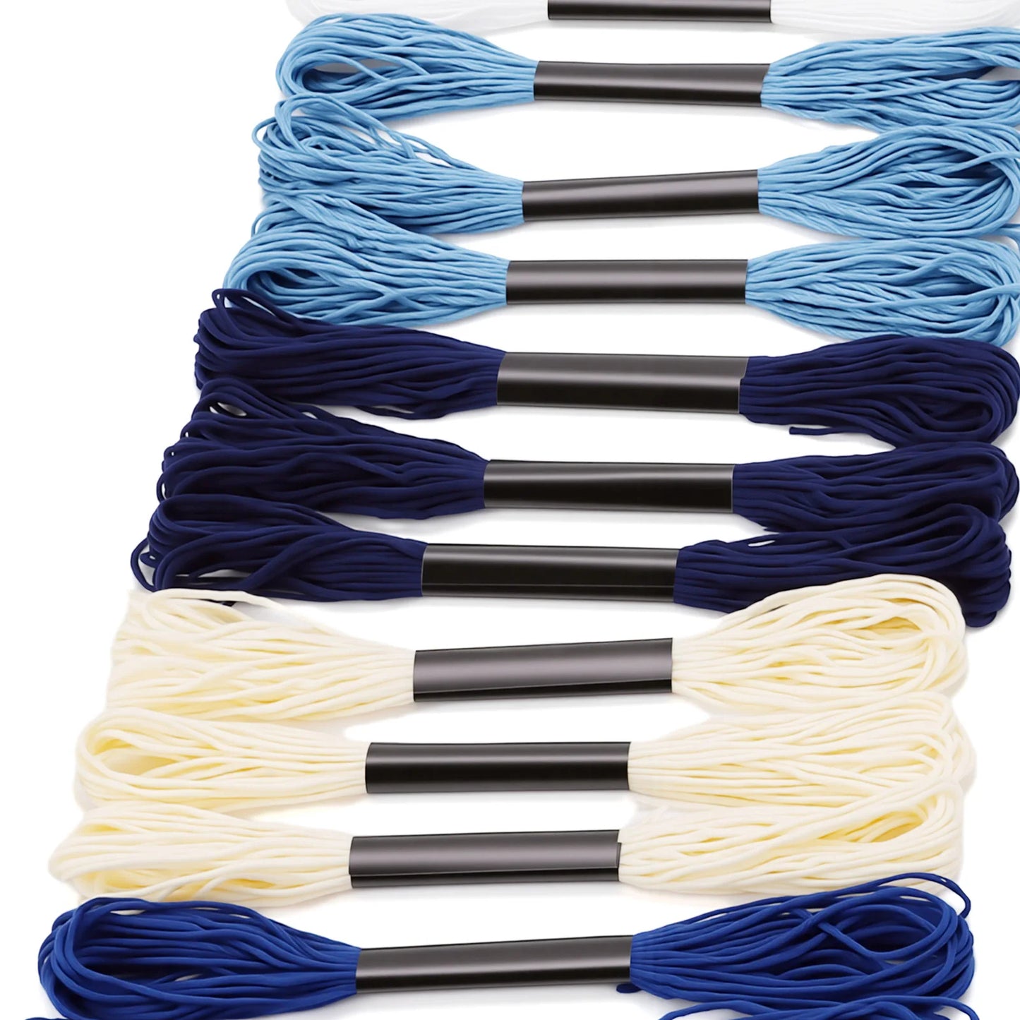 Kit da ricamo adatto per la tecnica Sashiko per principianti, 8 modelli, 6 motivi idrosolubili, 6 tessuti, fili e aghi.