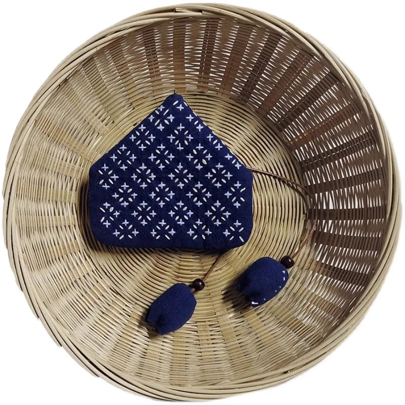 Kit portamonete Sashiko a fiore piccolo – Astuccio portachiavi con ricamo fai-da-te con cornice e tessuto – Kit da cucito per principianti
