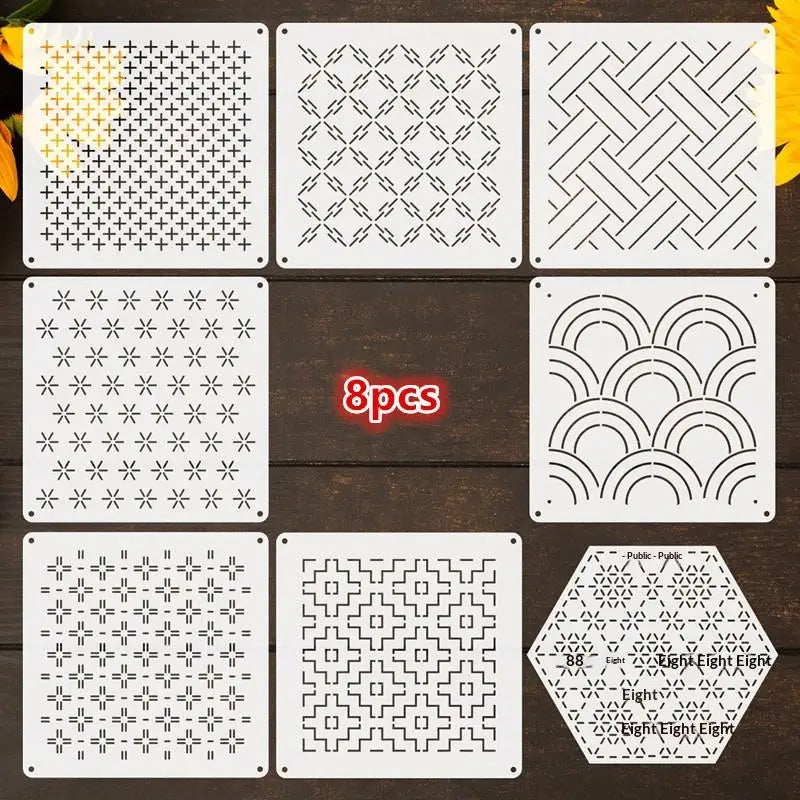 Reusable Sashiko Stencil Set