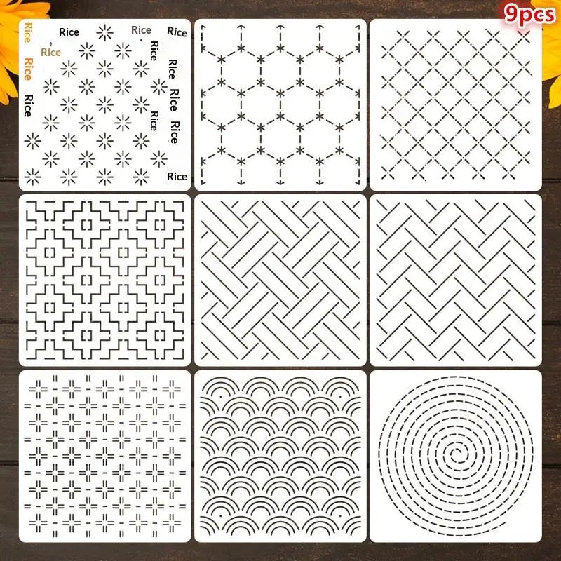 Reusable Sashiko Stencil Set