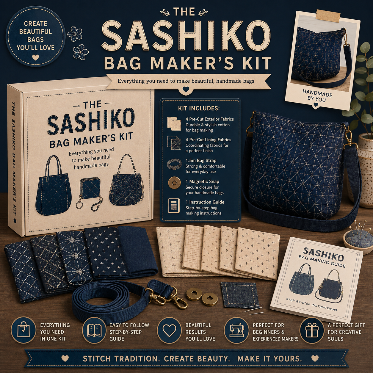 The Sashiko Bag Maker's Kit
